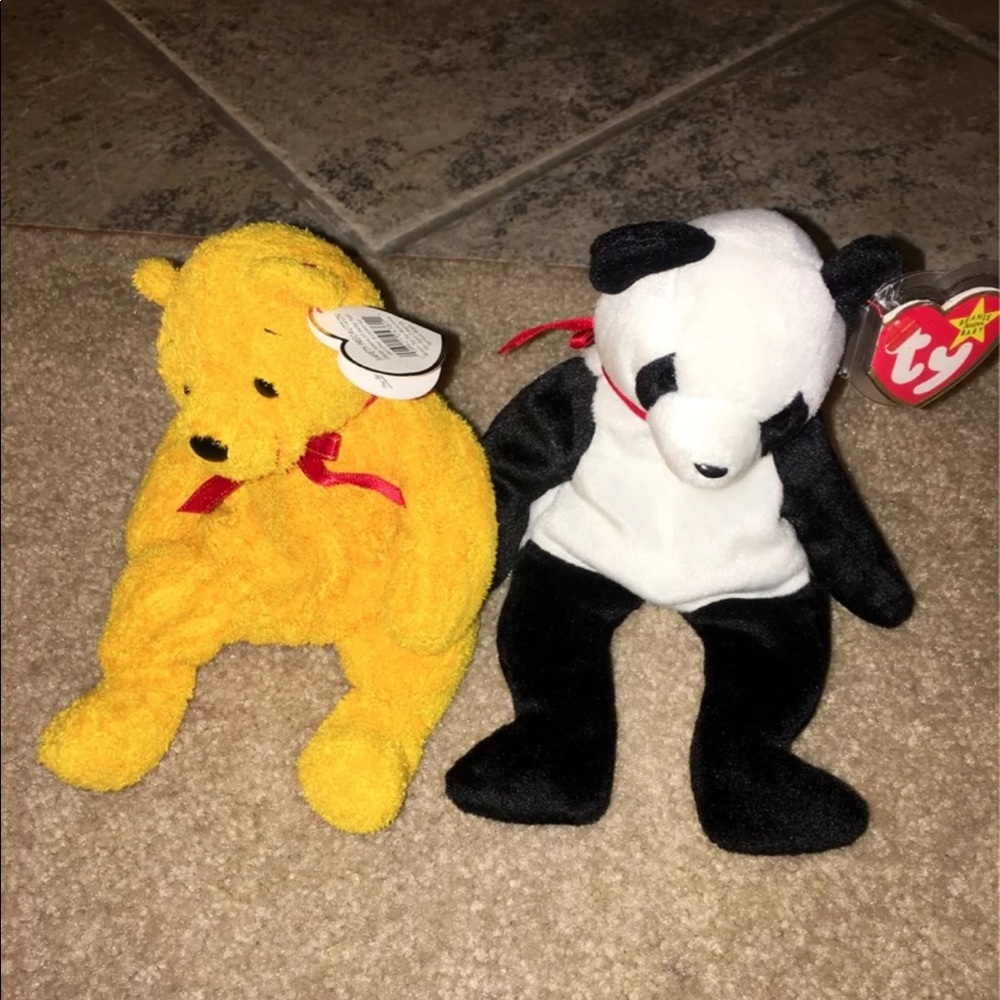 Ty Beanie Babies Poopsie and Fortune Bears